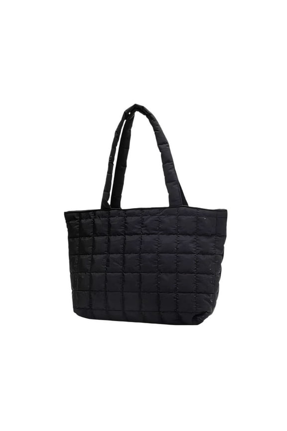 Lilixerw Puffer Tote Bag for Women Quilted Crossbody Bag,Fashion Tote Bag Crossbody Shoulder Handbags Puff Purse,Black