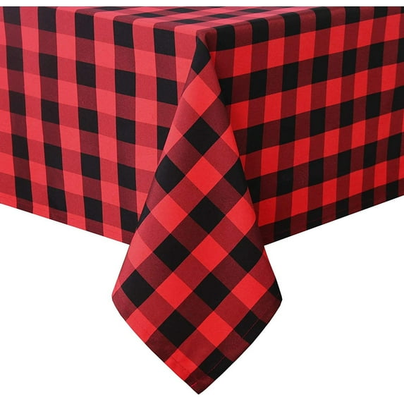 Lilixerw Rectangle Christmas Tablecloth,Grid Design Merry Christmas Decorations Tablecloths,Festival Picnic Party Dinner Table Cover,43 x 67 inch