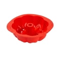 Ring Shape Red Lilixerw Red Flower Fluted Tube Cake Pan, Savarin Baking Mold with ...