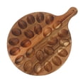 thumbnail image 1 of Lilixerw Reversible Wooden Egg Tray,24-Hole Deviled Egg Platter Round Charcuterie Board,Handcrafted,Safe Cooking Oil Finish,For Kitchen Countertop,Party,Easter,Thanksgiving, 1 of 8