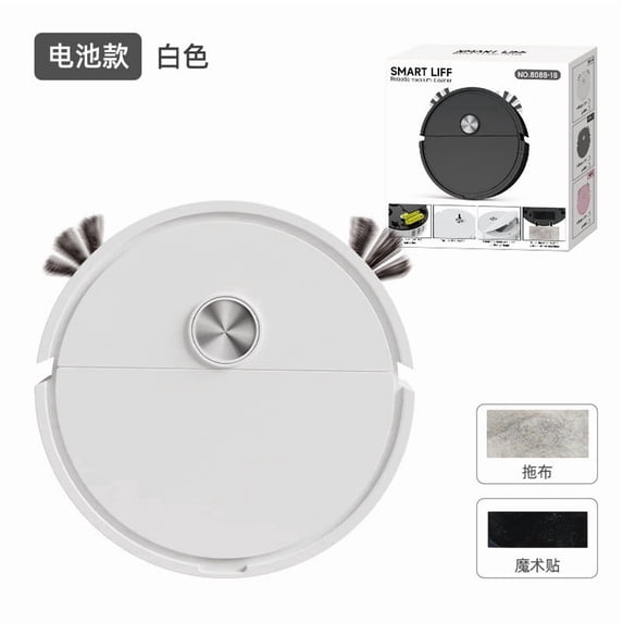 Lilixerw Robot Vacuum Cleaner Robot Vacuum and Mop Combo,With Smart Navigation System,3-in-1 Robotic Vacuum Cleaner,Multiple Cleaning Modes Remote,White