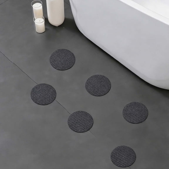 Lilixerw Round Bathroom Antiskid Stickers 5.9 Inch 6 Pack Antiskid Safety Decals For Bathtub Shower Floor Stairs Tile Durables Waterproof,Gray
