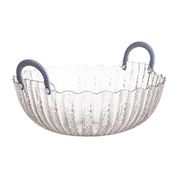 Lilixerw Round Cube Fruit Serving Tray,with Handle,Home Decorative Fruit Tray Bathroom MakeUp Tray for All Occasions Anti Slip