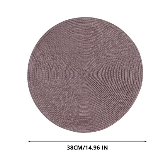 Lilixerw Round Woven Placemats,Table Braided Mats for Dining Tables,Household Woven Heat Resistant Place Mats,Grey