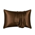 thumbnail image 1 of Lilixerw Satin Pillowcase Standard Size,Summer Cooling Satin Pillow Cases for Hair and Skin,Silk Pillowcase,Coffee, 1 of 8