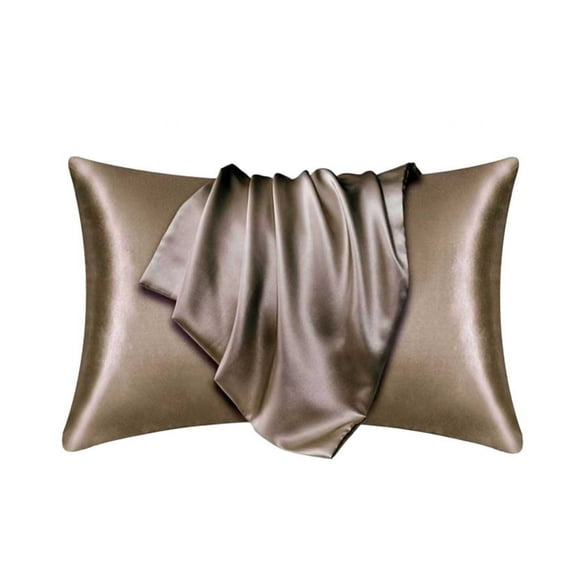 Lilixerw Satin Pillowcase for Hair and Skin,Soft and Cooling Similar to Silk Pillow Cases with Envelope Closure,Gift for Women Men,Coffee