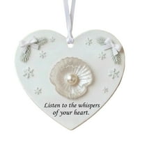 Lilixerw Sea Glass Decoration,Christmas Timeless Friendship Heart Keepsake,Heart Shaped Xmas Pendant for Christmas Tree Hanging Ornaments,Party Gifts,3.15 inch