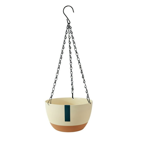 Lilixerw Self-Watering Hanging Planter,Automatic Water Absorption Basket for Indoor Plants,Balcony Garden with Chain,8Inch Beige Flower Pot