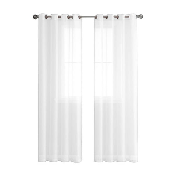 Lilixerw Sheer Curtains for Living Room,Solid Color Vertical Window Curtains for Bedroom,Farmhouse Curtains for Dining Room,2 Panels,White