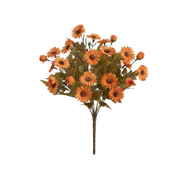 Lilixerw Silk Daisy Artificial Flowers,Fake Wildflowers Spring Flowers for Planters,Garden Yard Indoor Outside Summer Decorations(No Vase),Orange