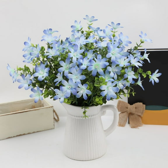 Lilixerw Small Daisy Flowers Artificial,Fake Daisies Spring Wild Flower Bouquet for Home Desktop Party Decor,Blue