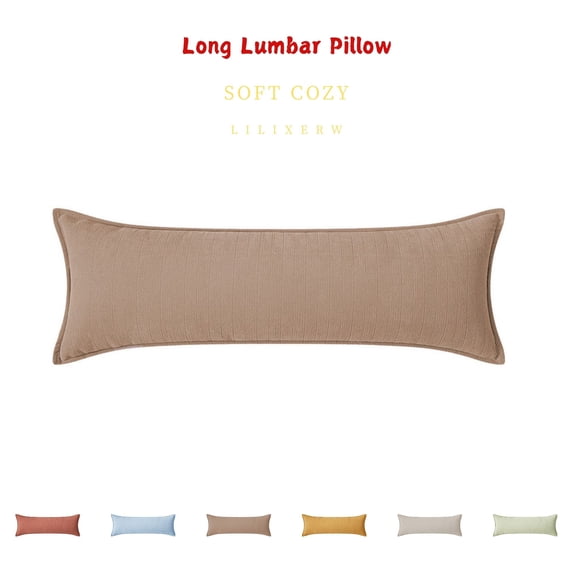 Lilixerw Sofa Throw Pillow 11.81x27.56 inch, Herringbone Long Pillow with Insert, Bed Lumbar Pillow for Living Room, Bedroom, Sofa Decoration