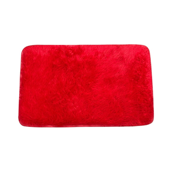 Lilixerw Soft Fluffy Rug for Bedroom Livingroom,Front Door Floor Mats,Household Non-Slip Plush Area Rugs Comfy Backing Bath Mat,Red