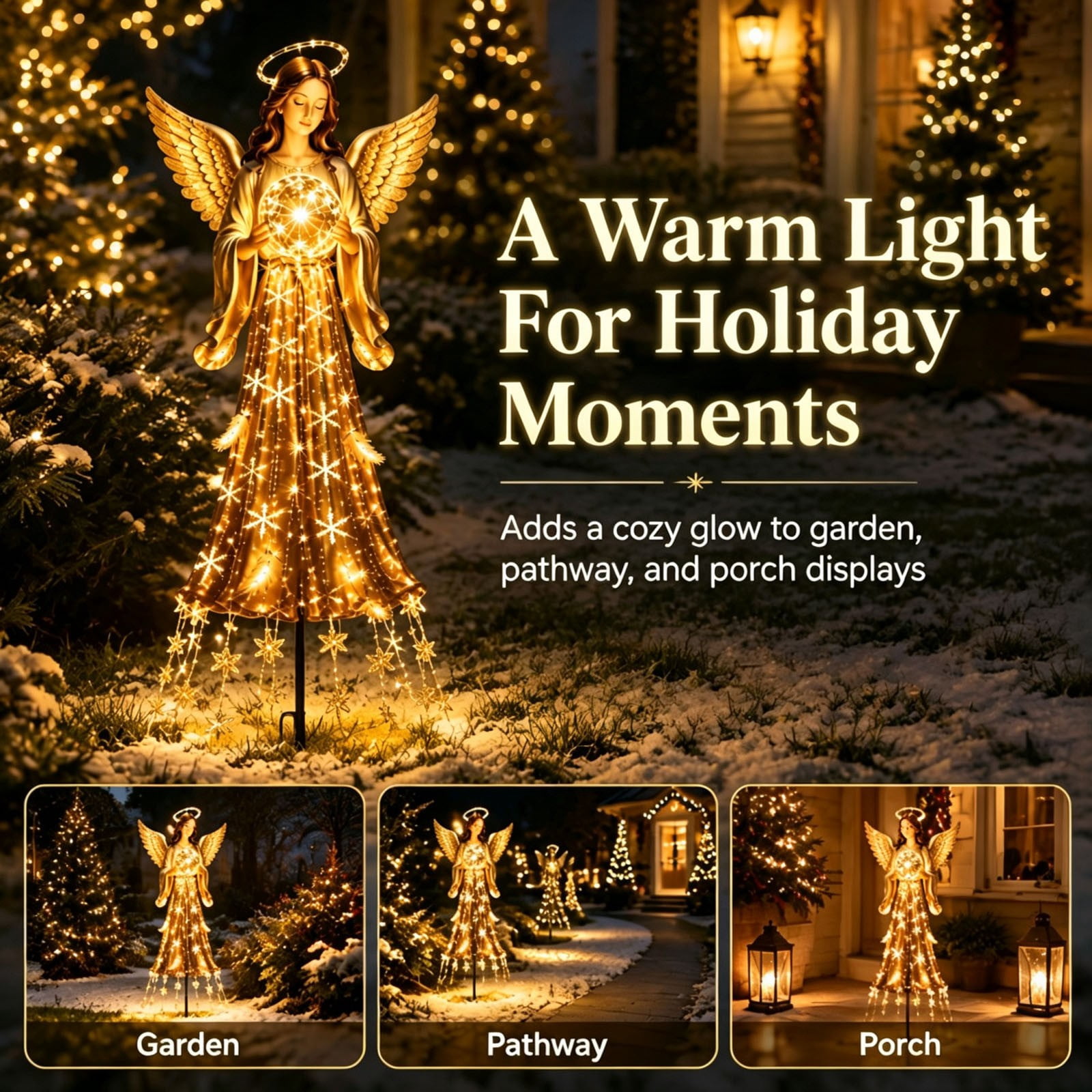 Lilixerw Solar Angel Garden Light, Light Up Winged Angel with Glowing ...