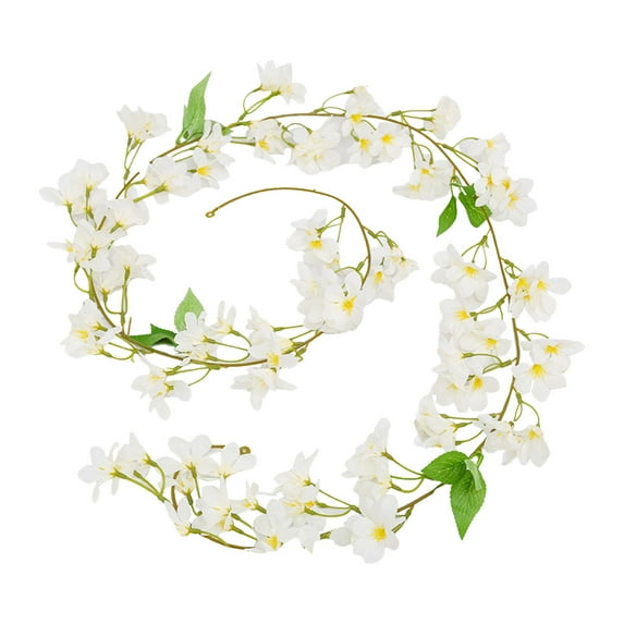 Lilixerw Spring Fake Flowers Garland,Fashion Artificial Flower Vines for Home Garden Outdoor Wedding Party Decorarion,White