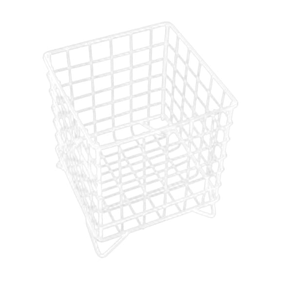 Lilixerw Square Grille Home Organizer Basket,Decorative Metal Storage Box for Coffee,Fruit,Snacks,Candy,Mesh Desktop & Coffee Table Decor,Waterproof & Rustproof,6.3x5.12x5.12 In,White