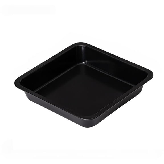 Lilixerw Square Metal Cake Pan,Nonstick Baking Pan for Cake,Bread,Heavy Duty Baking Dish with Texture Pattern,Non-toxic & Easy Clean,8.85 inch,Black