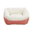 thumbnail image 1 of Lilixerw Square Winter Plush Cat Bed,Soft Fluffy Pet Bed for Cats and Small Dogs,with Non-Slip Base,Removable Pet Cushion,Pink,18.89x7.87In, 1 of 6