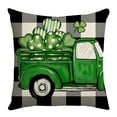 thumbnail image 1 of Lilixerw St. Patrick‘s Day Shamrock Pillow Cover,18 x 18 inch Irish Green Clover Print Decorative Linen Pillowcase for Sofa Couch,Festive Party Celebration Spring Home Decor, 1 of 3