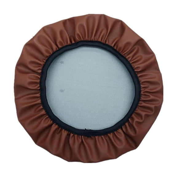 Lilixerw Stool Covers Round,Waterproof Leather Round Bar Stool Covers with Elastic Bands,Stool Seat Covers Washable Stool Cushion Slipcover,Brown