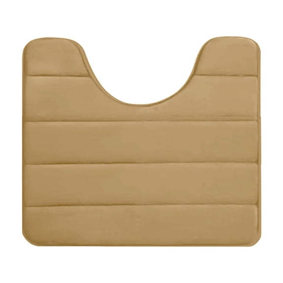 Lilixerw Thick Memory Foam Bathroom Rug for Toilet Base,Toilet Rugs U Shaped Bathroom Mat,Machine Wash,Easy to Dry,Khaki