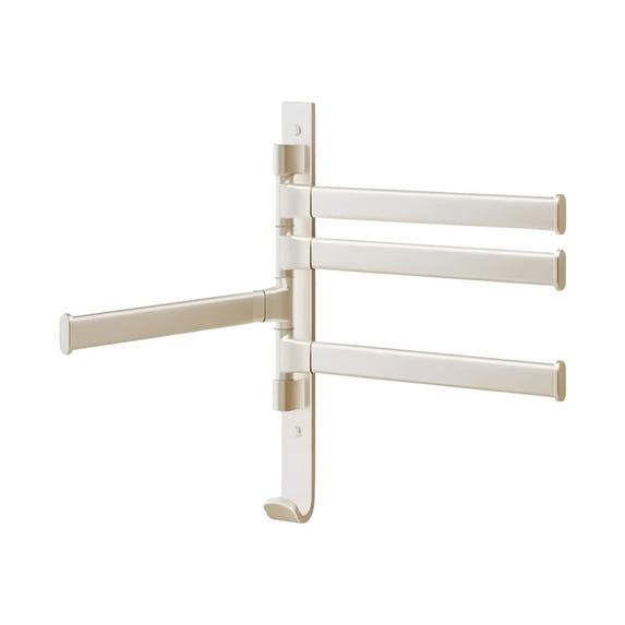 Lilixerw Towel Rack,180° Swivel Towel Rack,Multi-Arm Towel Holder,Space Saving Wall Mounted Towel Holder with Hook,Swing Out Towel Hanger for Bathroom,Kitchen