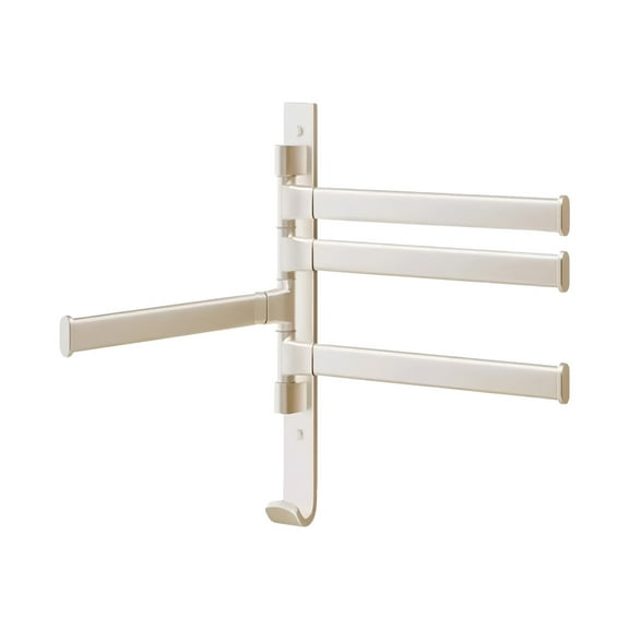 Lilixerw Towel Rack,180° Swivel Towel Rack,Multi-Arm Towel Holder,Space Saving Wall Mounted Towel Holder with Hook,Swing Out Towel Hanger for Bathroom,Kitchen
