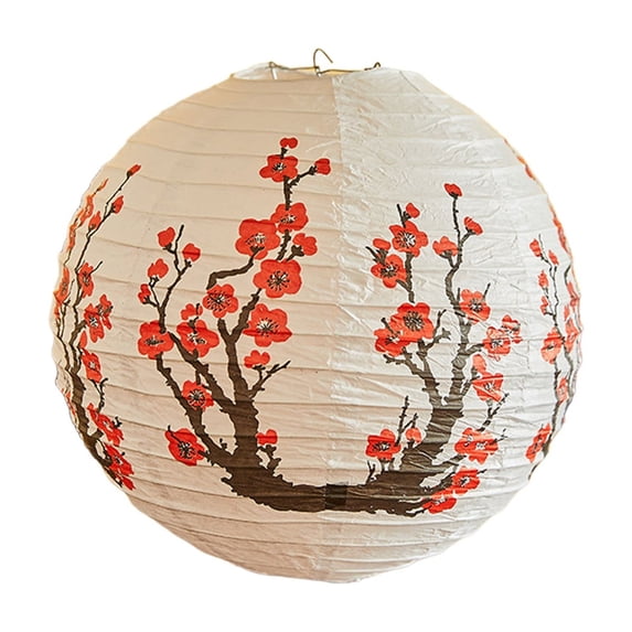 Lilixerw Traditional Paper Lantern,White Lantern for Spring Festival Decoration,Courtyard Home Decor,Foldable Easy Install,12x12 Inch