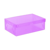 Lilixerw Transparent Shoe Storage Boxes,Stackable Plastic Organizer with Flip Lid for Men's Sneakers,13Inch Shoe Storage Box,with Durable Design,Purple
