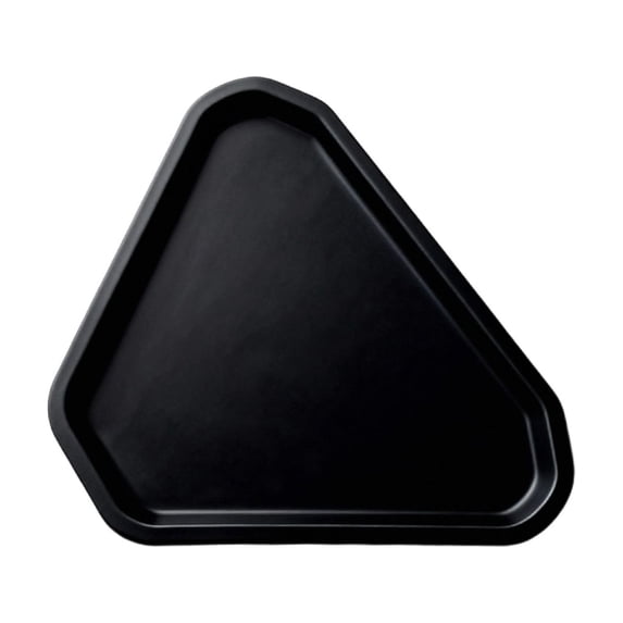 Lilixerw Triangular Thickened Plastic Serving Tray,Heavy Duty Serving Tray,Heat-Resistant & Non-Slip Matte Surface,for Restaurant,Home Use to Display Food,Desserts,Snacks,15.75x11.65in,Black