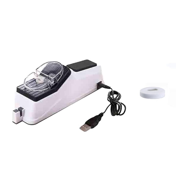 Lilixerw USB Electric Knife Sharpener,Double-Sided Sharpening for Kitchen & Scissors in 5 Seconds,Includes 3 Replacement Grinding Heads & Safety Cover,LED Indicator