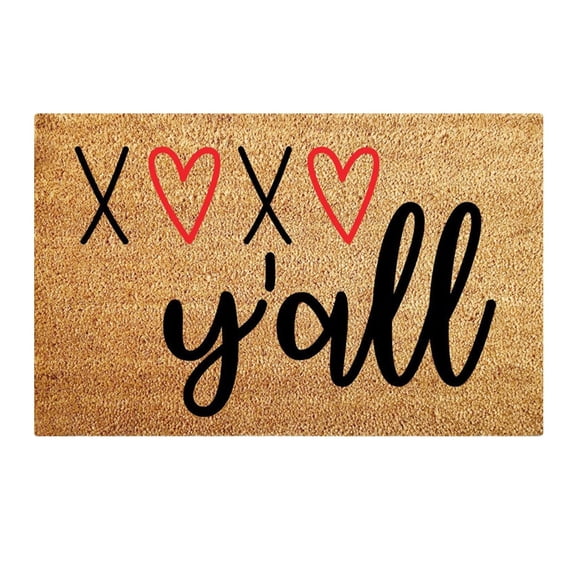 Lilixerw Valentine's Day Theme Text Doormat,Non-Slip Indoor Outdoor Entry Rug,Heart Floor Mat for Romantic Home Decor,Soft Absorbent Bathroom Kitchen Front Door Carpet,15.75x23.62in