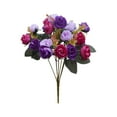 thumbnail image 1 of Lilixerw Valentines Day 12 Inch Purple Artificial Rose Bouquet,Small Realistic Fake Flowers for Photography Props,Vase Decor,Valentine‘s Day Centerpiece,Spring Home Ornament, 1 of 6
