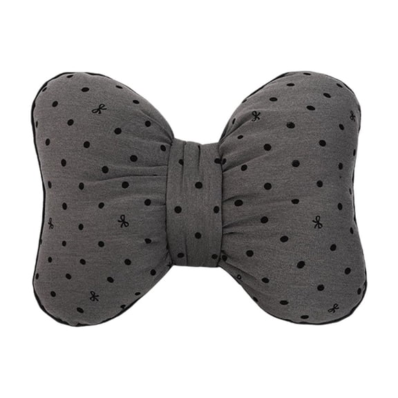 Lilixerw Valentines Day Dotted Bow Pillow and Waist Support Cushion,Gray Dot Decorative Throw Pillow for Couch Bed,Holiday Couple Gifts Home Decor,14.96x11.81 Inch