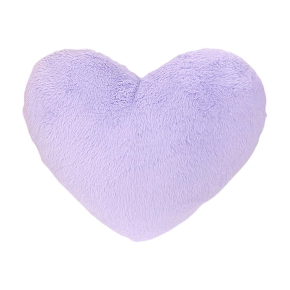 Lilixerw Valentines Day Fake Rabbit Fur Heart Pillow,Soft Plush Huggable Cushion for Sofa Bed Decor,Comfy Decorative Throw Pillow,Couple Gifts,Purple,12.99x9.84in