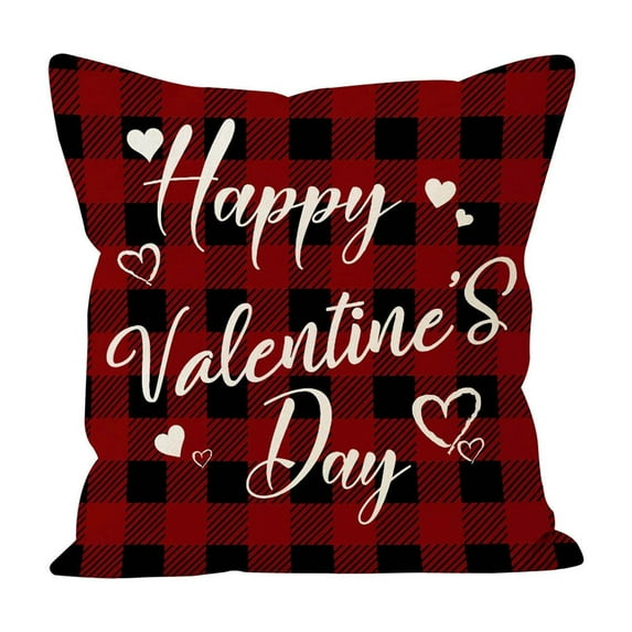 Lilixerw Valentines Day Love Heart Pattern Throw Pillow Cover 18 x 18 inch,Spring Festival Decorative Cushion Case for Sofa Bedroom Living Room Home Decor,Soft Valentine Theme Print Pillowcase