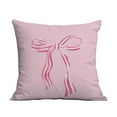 thumbnail image 1 of Lilixerw Valentines Day Pink Square Bow Pattern Pillow Cover,18 x 18 Inch Polyester Cushion Case for Sofa Living Room,Soft Decorative Pillowcase for Home Spring Decor, 1 of 6
