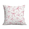 thumbnail image 1 of Lilixerw Valentines Day Pink Square Bow Pattern Pillow Cover,18 x 18 Inch Polyester Cushion Case for Sofa Living Room,Soft Decorative Pillowcase for Home Spring Decor, 1 of 6