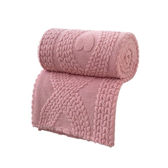 Lilixerw Valentines Day Plush Double-Sided Blanket with Heart Bow Pattern,Soft Thick Fleece Blanket for Winter,Warm Throw for Sofa Couch,Nap Blanket or Bed Cover,Pink,39.37x27.56 Inch