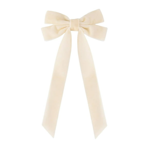 Lilixerw Velvet Christmas Bow for Xmas Tree,Festival Bows Ribbons Bulk Ornaments,Gifts Packaging,Xmas Home Decor,8.46 x 4.53 inch,Beige