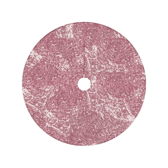 Lilixerw Vintage Glitter Christmas Tree Skirt with Sequin & Fabric Backing,48 Inch Sparkling Xmas Party Decor for Home Holiday Celebration,Non-Slip Design,Pink