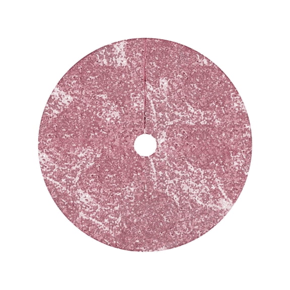 Lilixerw Vintage Glitter Christmas Tree Skirt with Sequin & Fabric Backing,48 Inch Sparkling Xmas Party Decor for Home Holiday Celebration,Non-Slip Design,Pink