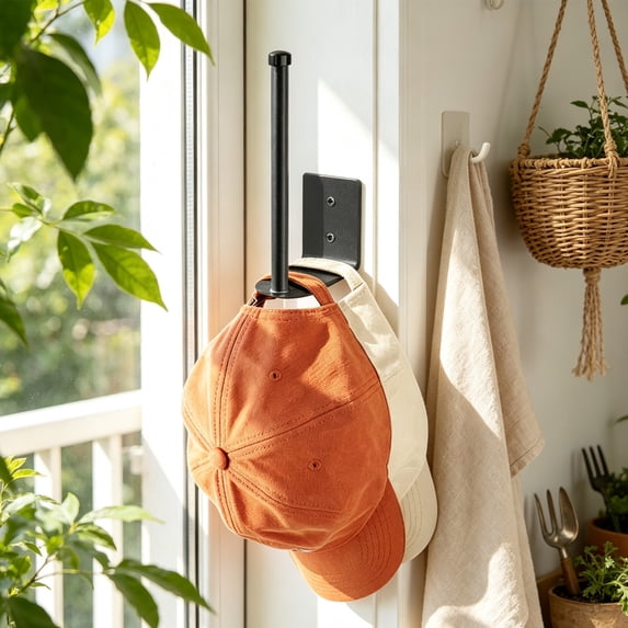 Lilixerw Wall Mounted Cap Rack, L Shaped Hat Hanger with Screw Fixing ...