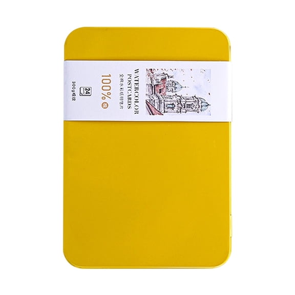 Lilixerw Watercolor Postcards 4x6 Inch,24 Sheets Fine Grain Watercolor Cards In Tin Postcards For Notes Greeting Cards Art,Tin Box Set for Painting,Note,Artists,Beginners,Travel,10.6oz,Yellow