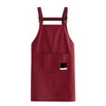 thumbnail image 1 of Lilixerw Waterproof Oilproof Kitchen Chef Aprons with Pocket,Adjustable Cooking Apron for Baking Grilling BBQ,Cooking Cleaning Supplies,Red, 1 of 6