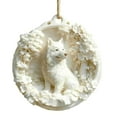 thumbnail image 1 of Lilixerw White Arctic Wolf Christmas Ornament,3.15Inch Acrylic 2D Flat Hanging Decor for Xmas Tree Holiday Decorations,Festive Party Gifts, 1 of 5