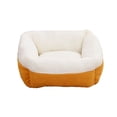 thumbnail image 1 of Lilixerw Winter Square Cat Bed for Small Dogs,16.92 Inch Fluffy & Warm Pet Bed Mat with Bolstered Walls,Non-Slip Base & Removable Cushion,Calming Soft Pet Nest,Orange, 1 of 6