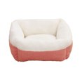 thumbnail image 1 of Lilixerw Winter Square Cat Bed for Small Dogs,16.92 Inch Fluffy & Warm Pet Bed Mat with Bolstered Walls,Non-Slip Base & Removable Cushion,Calming Soft Pet Nest,Pink, 1 of 6