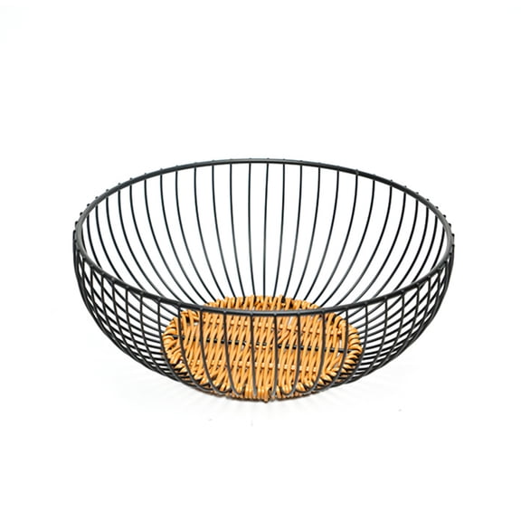 Lilixerw Wire Fruit Storage Basket, OpenWeave Draining Bowl for Fruit Snack Display, Countertop Food Serving Container, Home Tabletop Decoration, 7.87x2.75 inch