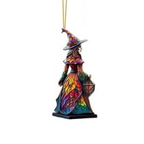 Lilixerw Witch Christmas Tree Ornaments,Acrylic Witch Pendant Colorful Hanging Decorations for Xmas Tree Home Car Interior,Festival Supplies